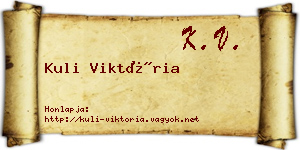 Kuli Viktória névjegykártya